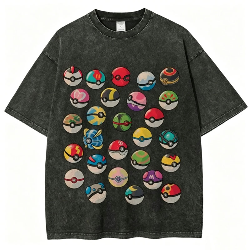 Pokeball Collection Unisex Vintage Washed Tee