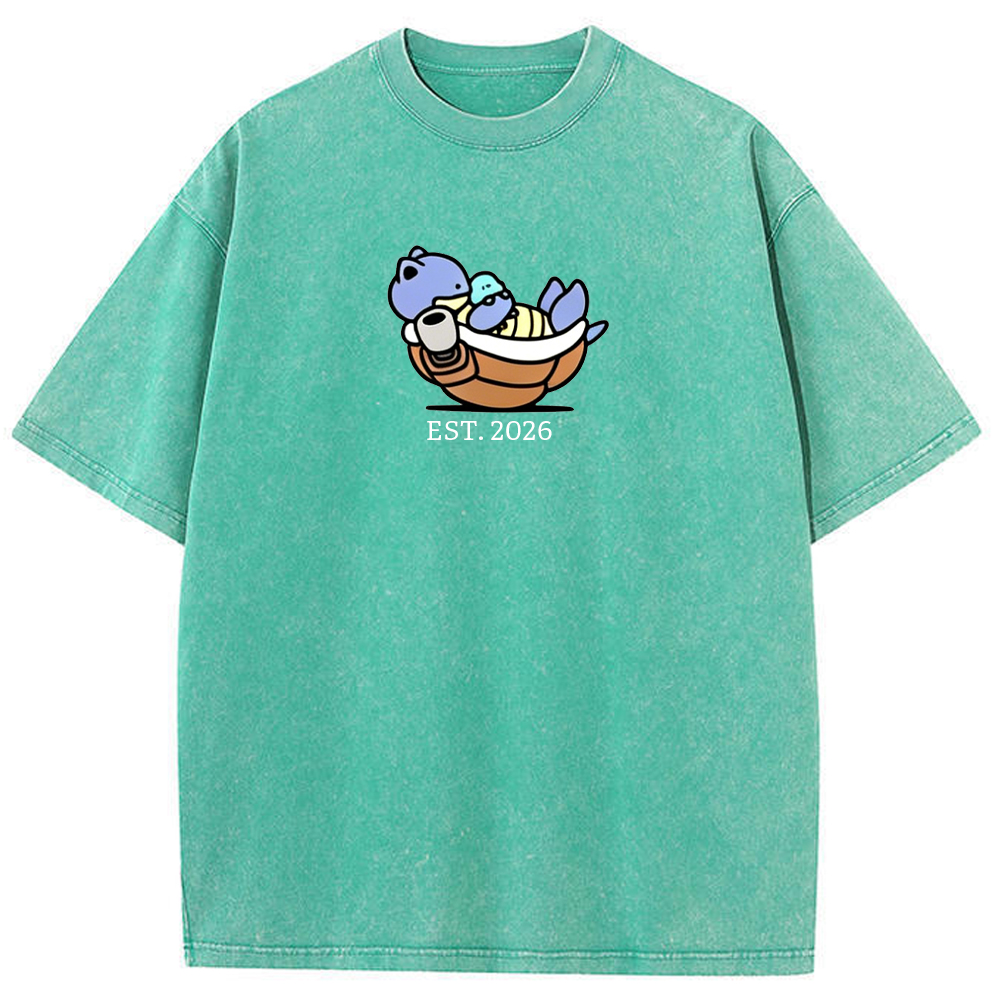 Cute Parent & Kid Blastoise Vintage Washed T-Shirt