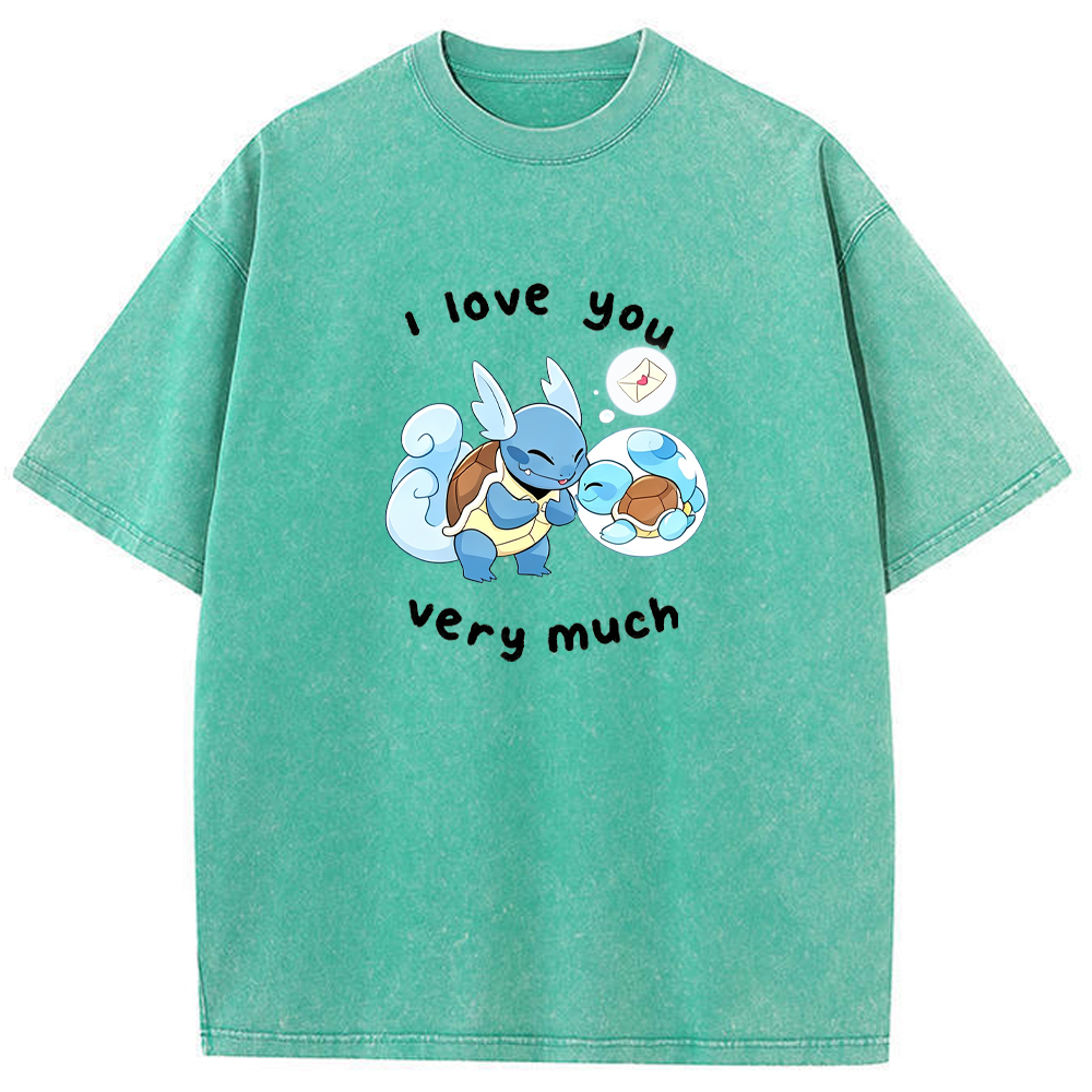 Parent & Kid I Love You Very Much Quote Custom Name EST. Year Vintage Washed T-Shirt | Pokemon Anime