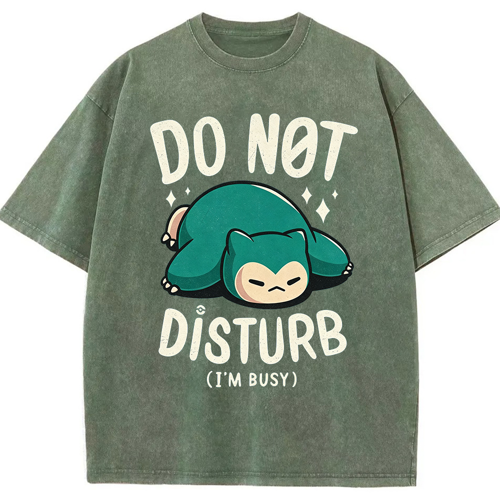 Do Not Disturb Snorlax Vintage Washed Pokemon Tee