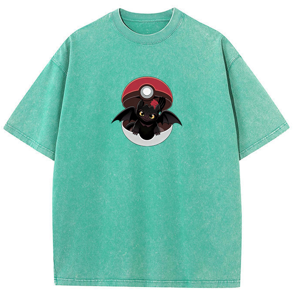 Crossover Toothless In Pokeball Cartoon Tee | Pokemon Anime