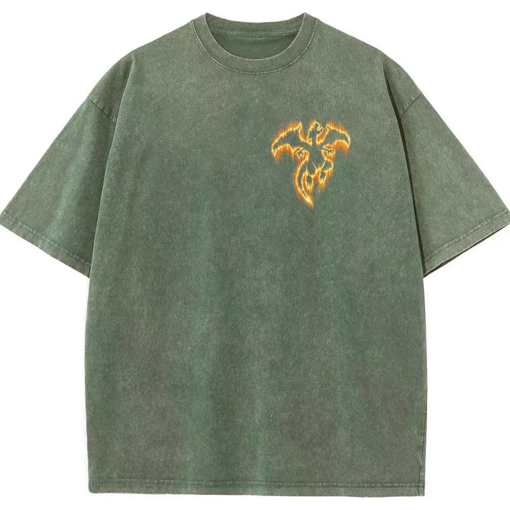 Flame Charizard Fire Silhouette Vintage Washed T-Shirt | Pokemon Anime