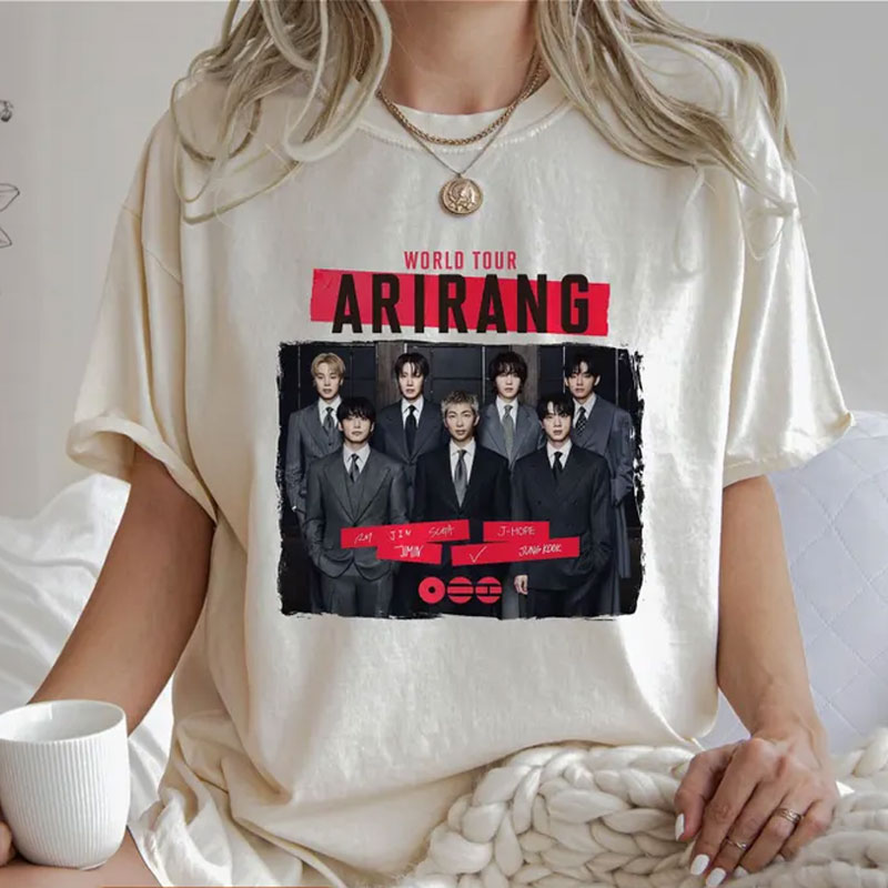 BTS Arirang World Tour T-Shirt, Bangtan 2026 Concert Sweatshirt, Merch Hoodie for Kpop Fan