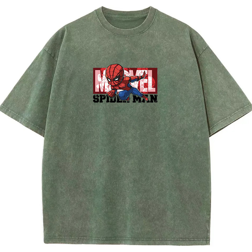 Double Sided Print Spider Skater Vintage Washed