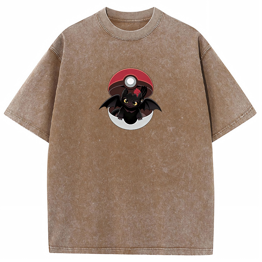 Crossover Toothless In Pokeball Cartoon Tee | Pokemon Anime