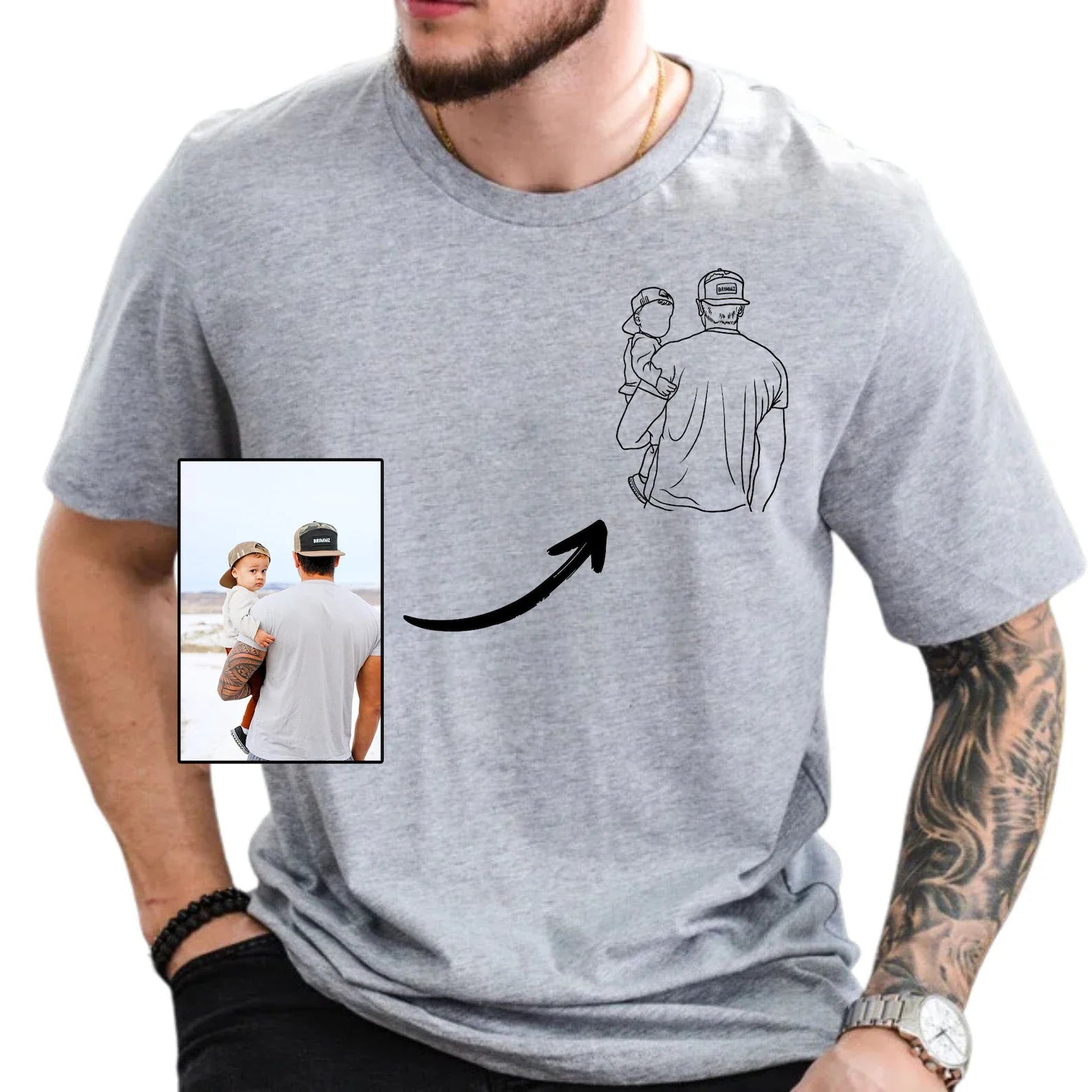 Dad and me-Custom Photo Shirt