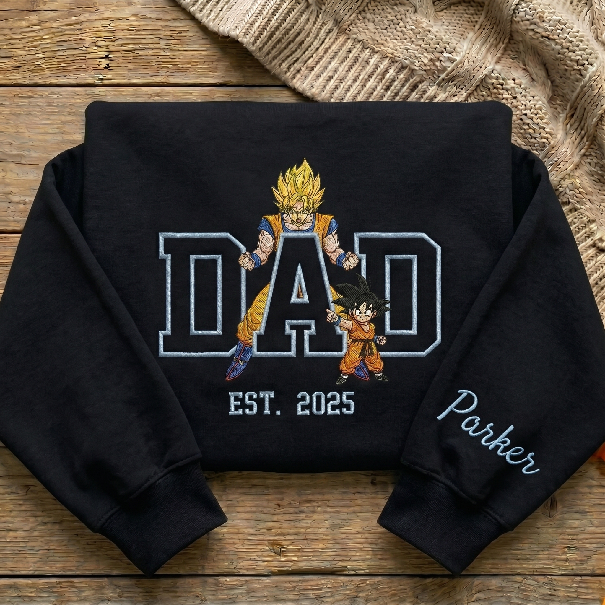 Custom Super Saiyan Dad Shirt, Personalized Anime Father's Day Gift