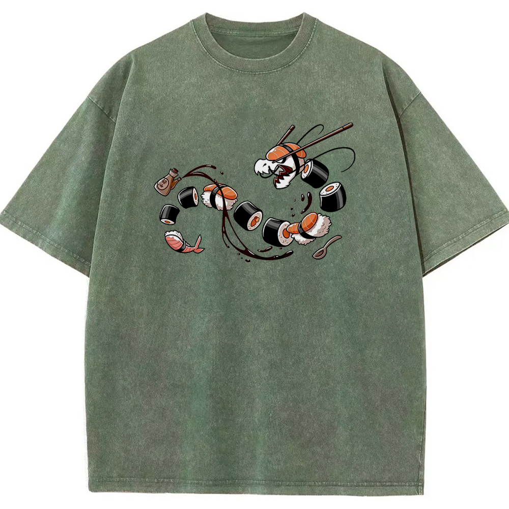 Tatsugiri Sushi Dragon Retro Cartoon Vintage Tee | Pokemon Anime