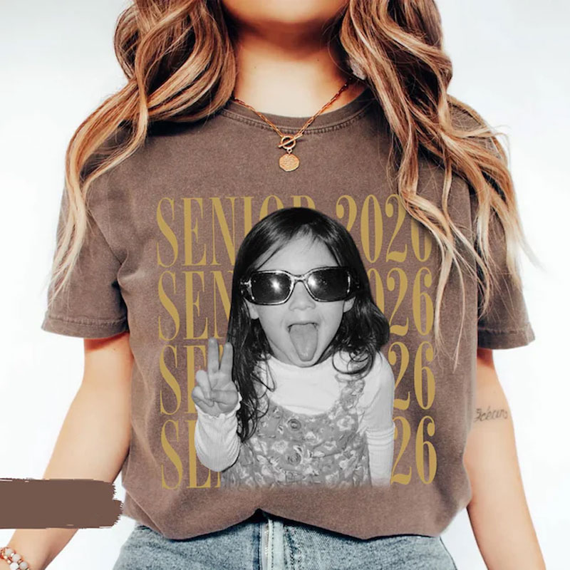 Personalised Vintage Photo And Year Senior Shirt