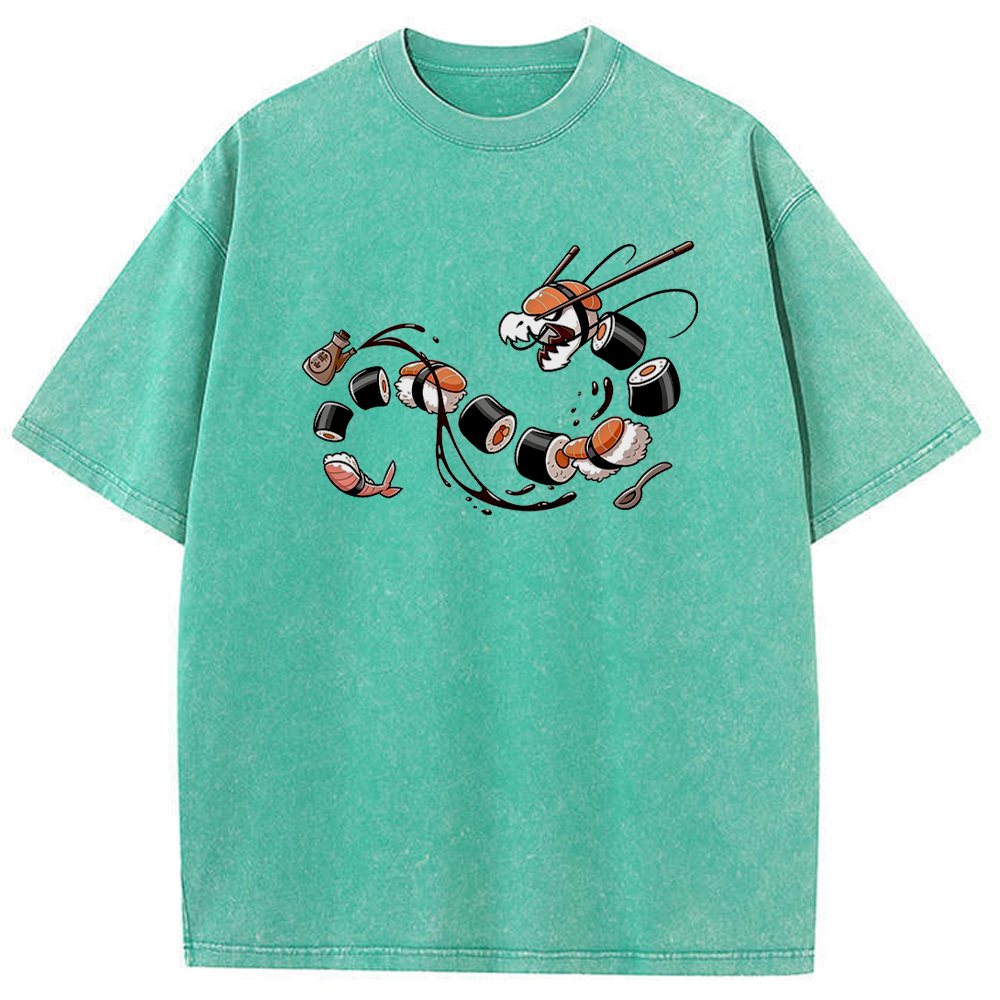 Tatsugiri Sushi Dragon Retro Cartoon Vintage Tee | Pokemon Anime