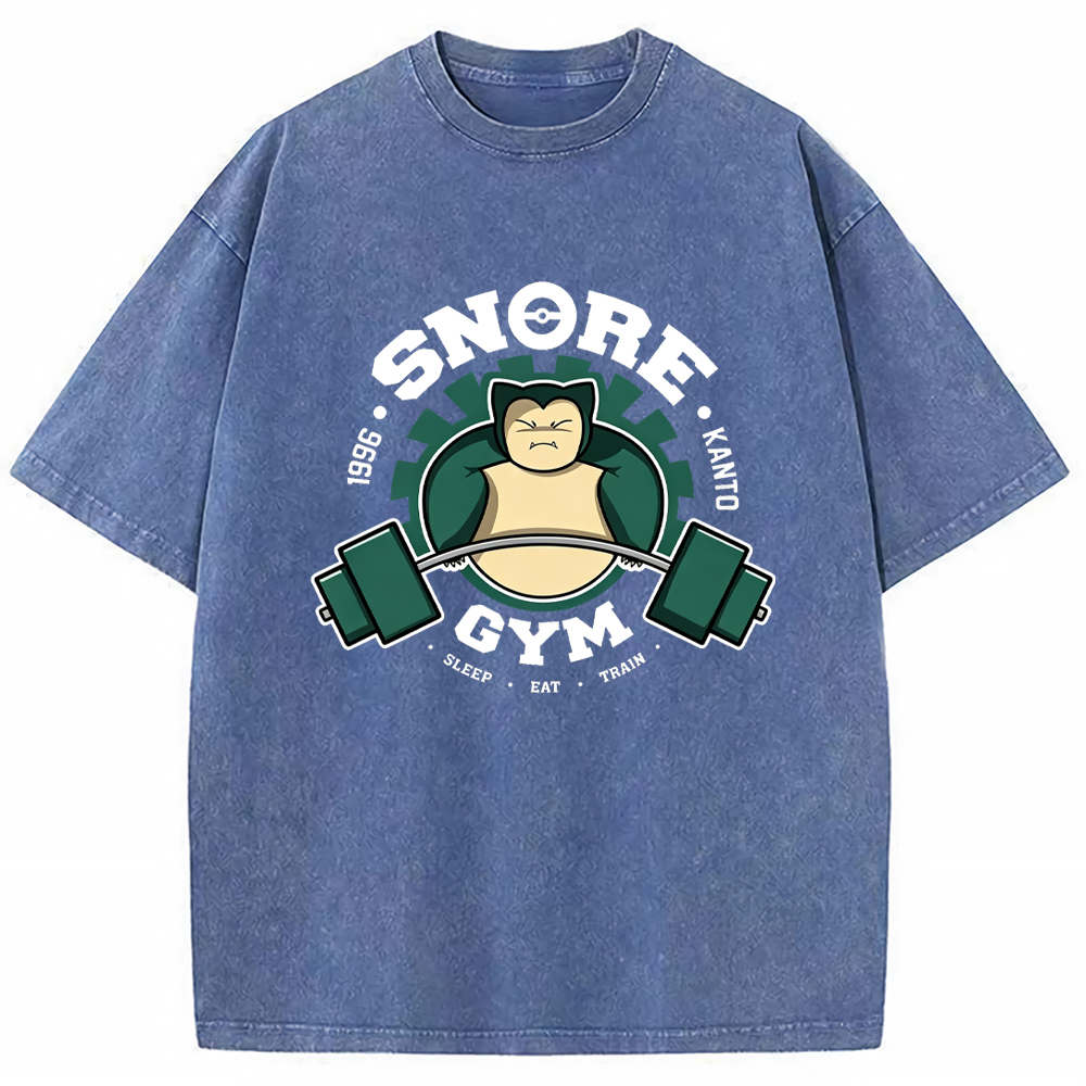 Vintage Gym Badge Snorlax Wash Vintage Tee | Pokemon Anime