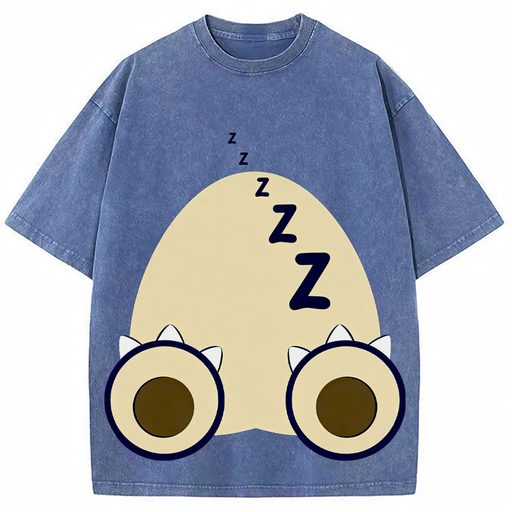 Sleepy Lazy Vibe Snorlax Cartoon Tee | Pokemon Anime