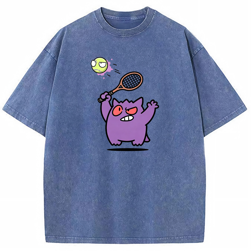 Sporty Gengar Tennis Meme Cartoon Tee | Pokemon Anime