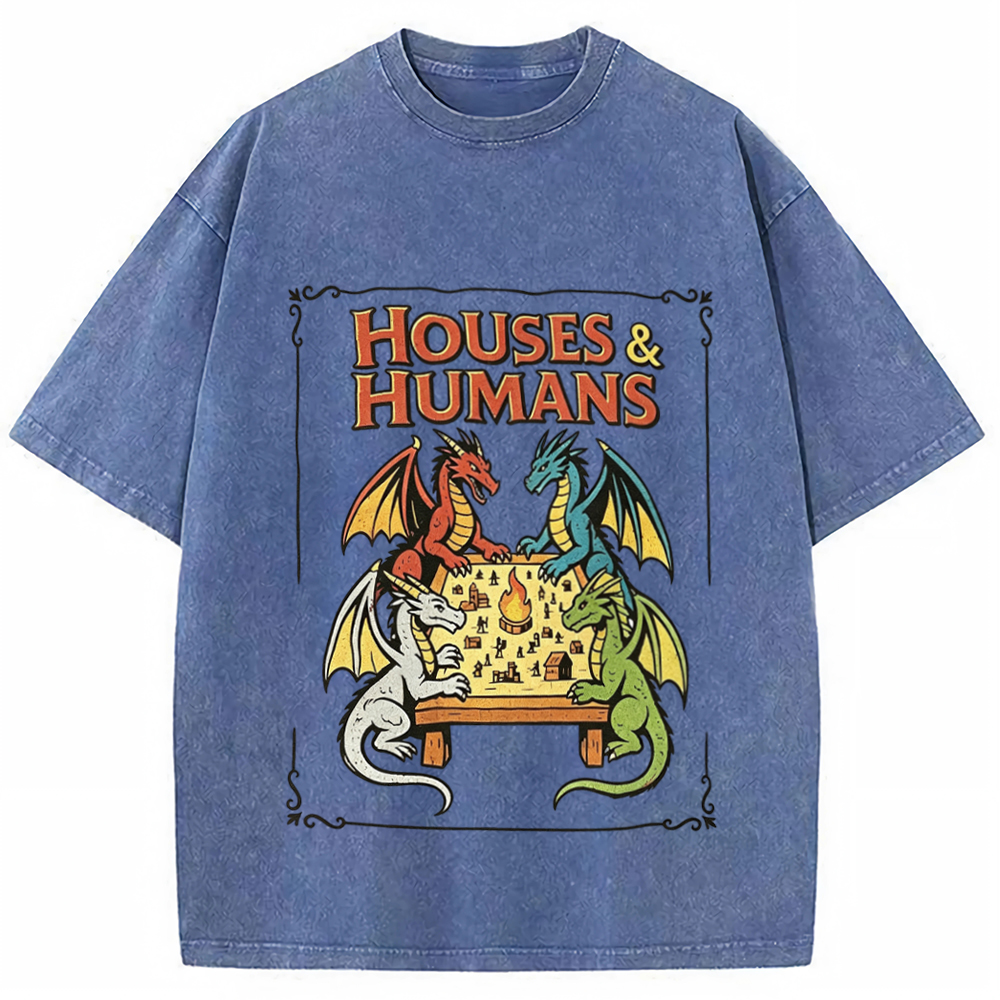 Retro Houses & Humans DnD Tee