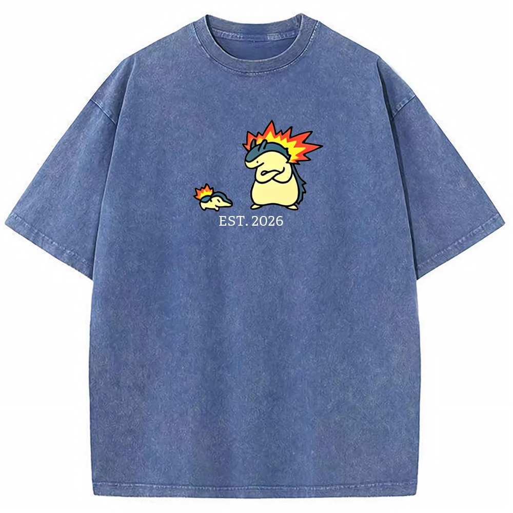 Cute Parent & Kid Typhlosion Vintage Washed T-Shirt