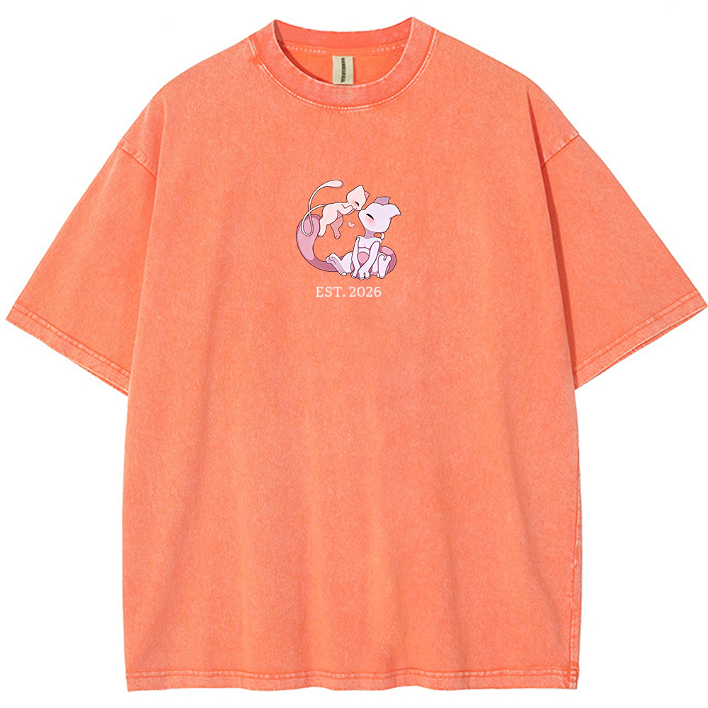 Cute Parent & Kid Mewtwo Vintage Washed T-Shirt