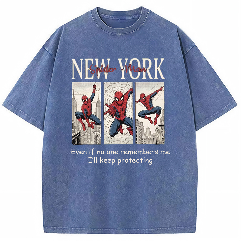 Vintage Washed New York Spider-Man Comic Quote Graphic Tee