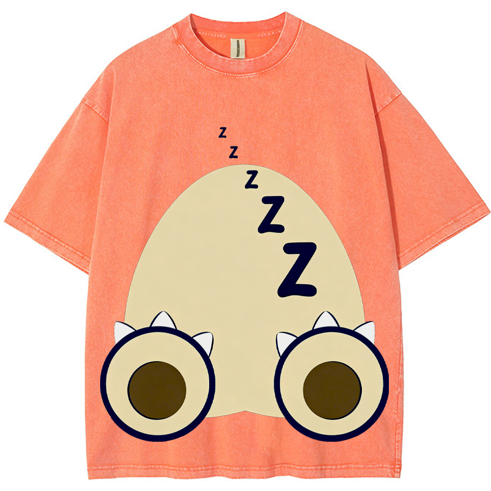 Sleepy Lazy Vibe Snorlax Cartoon Tee | Pokemon Anime