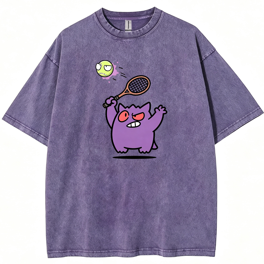 Sporty Gengar Tennis Meme Cartoon Tee | Pokemon Anime