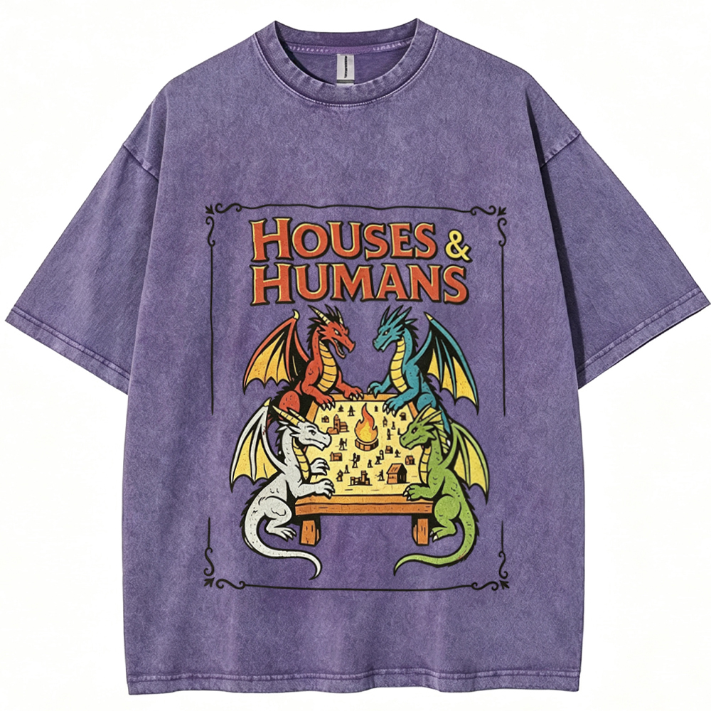 Retro Houses & Humans DnD Tee