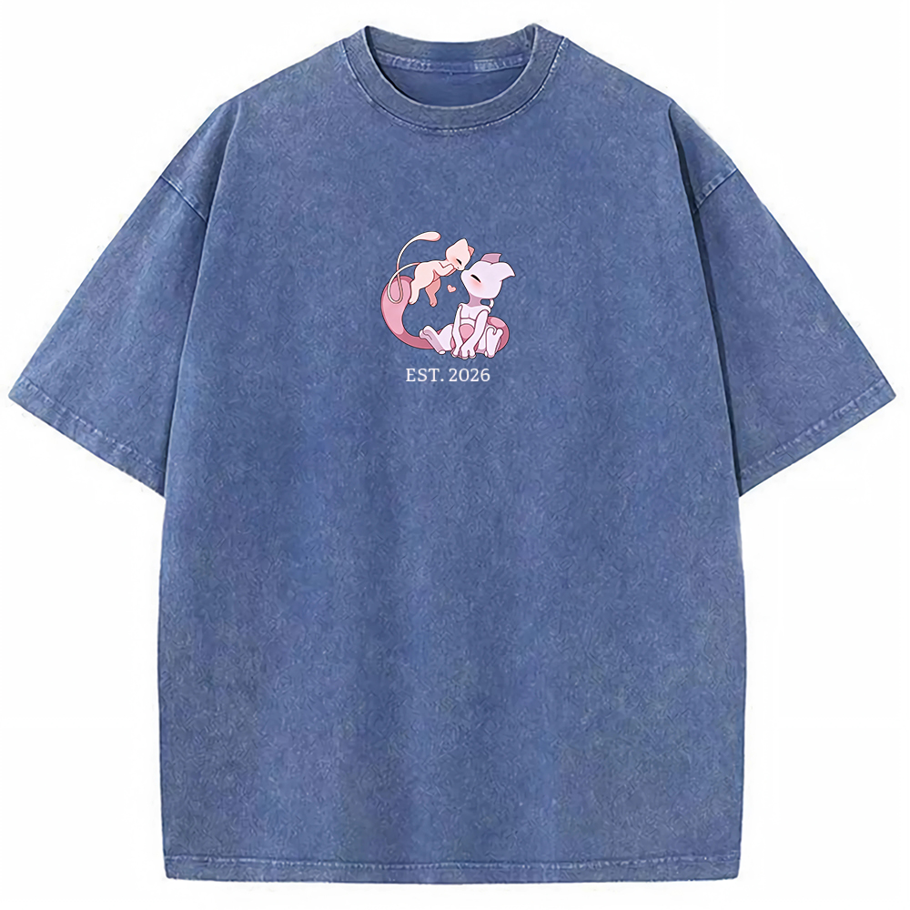 Cute Parent & Kid Mewtwo Vintage Washed T-Shirt