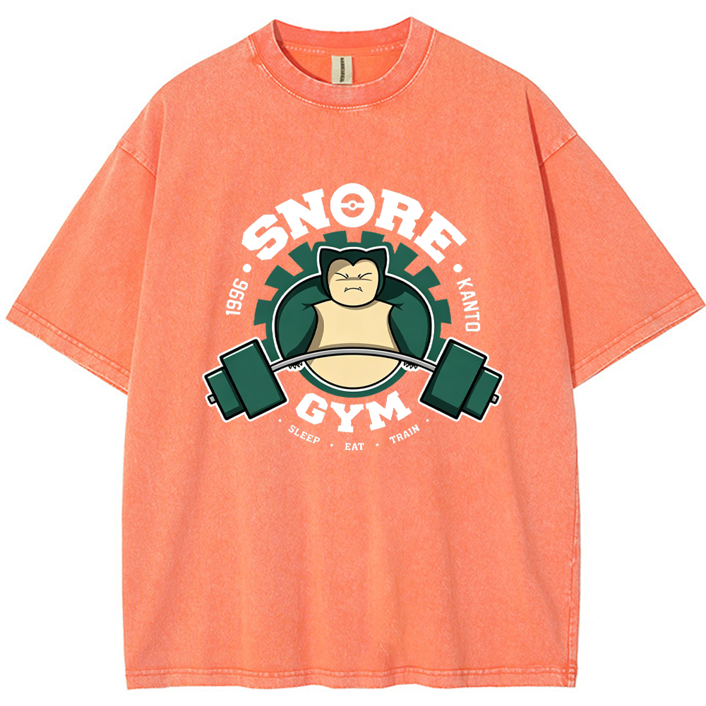 Vintage Gym Badge Snorlax Wash Vintage Tee | Pokemon Anime