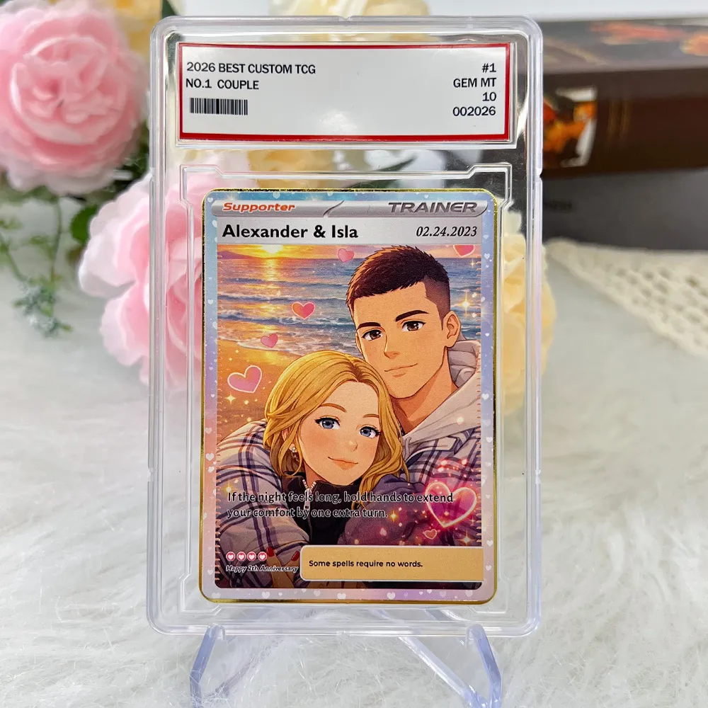 💕Personalized Couple Anime Supporter Trainer Card Pokecard