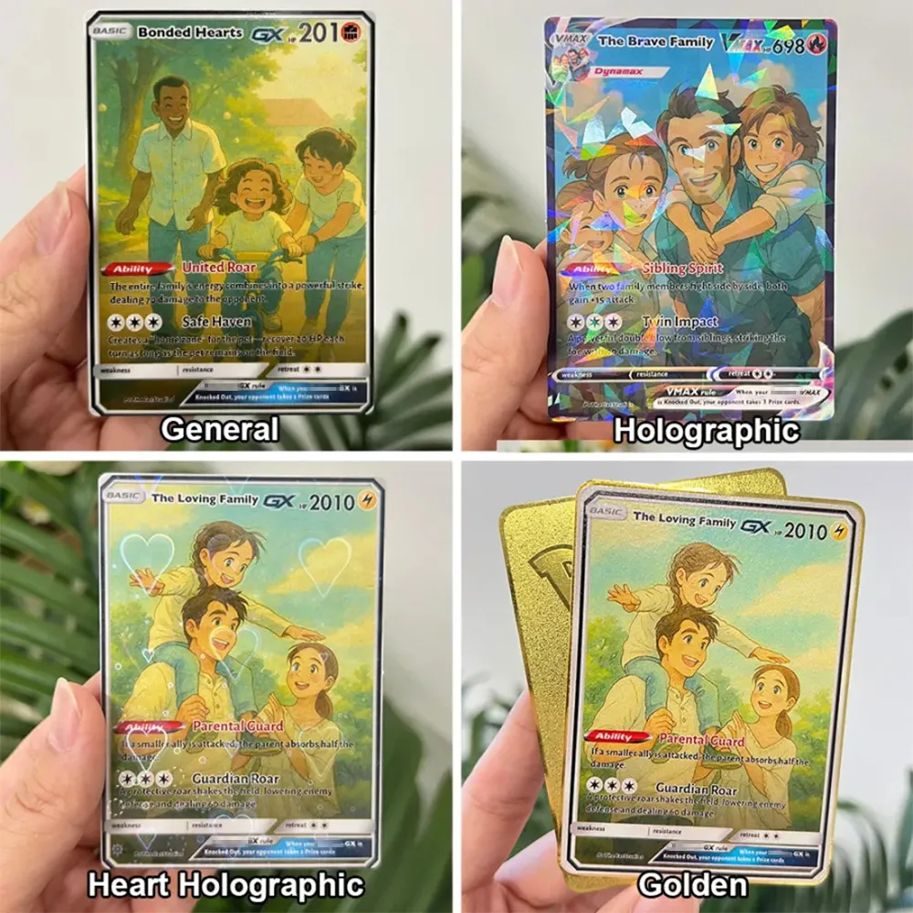 🤩Personalized Famliy Anime Art Trading Card