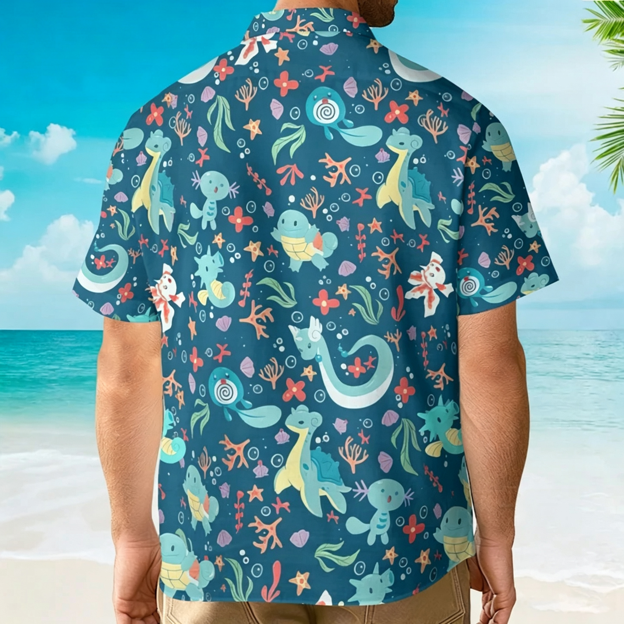 Water Pokemon Pattern Hawaiian Shirt