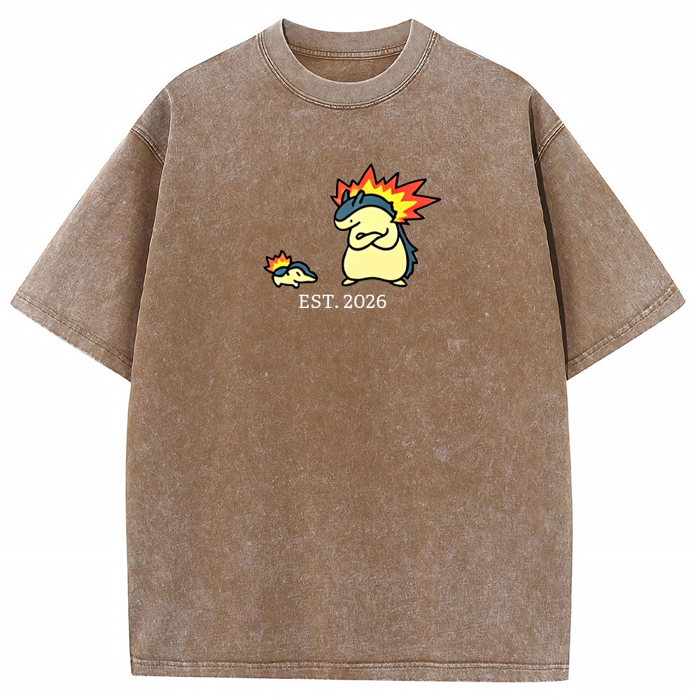Cute Parent & Kid Typhlosion Vintage Washed T-Shirt