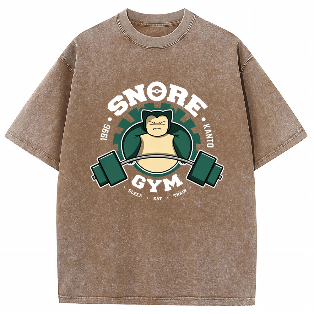 Vintage Gym Badge Snorlax Wash Vintage Tee | Pokemon Anime