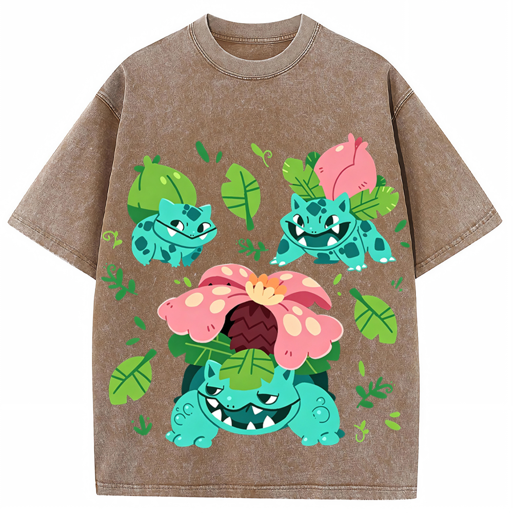 Bulbasaur Evolution Line Cartoon Tee | Pokemon Anime