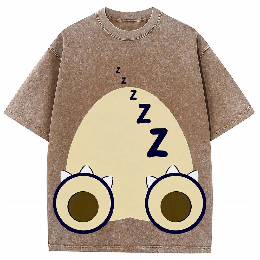 Sleepy Lazy Vibe Snorlax Cartoon Tee | Pokemon Anime