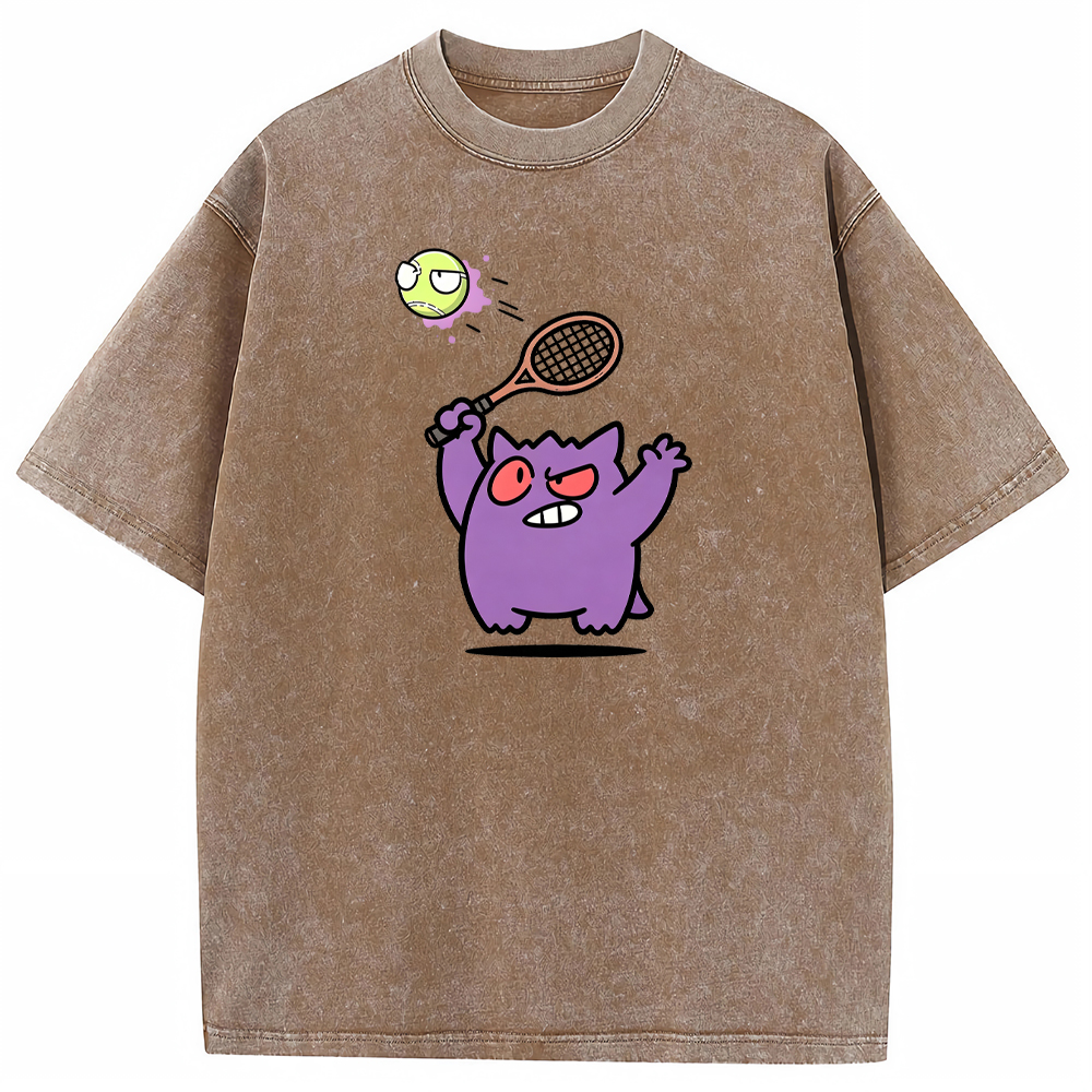 Sporty Gengar Tennis Meme Cartoon Tee | Pokemon Anime