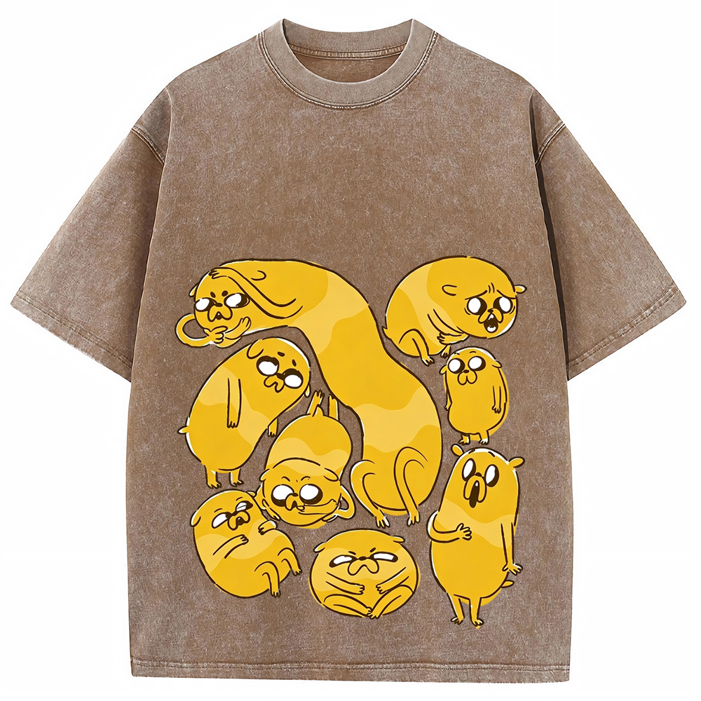 Multi‑Form Jake The Dog Multiple Expressions Character Cartoon Tee