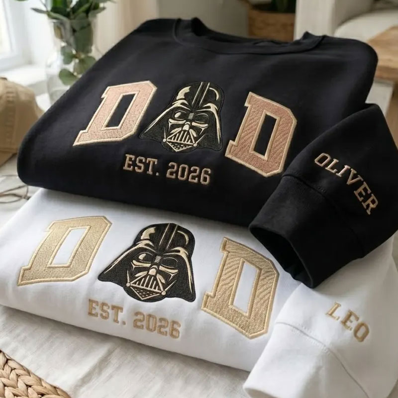 Embroidered Custom Star Wars Dad Sweatshirt with Kids Name