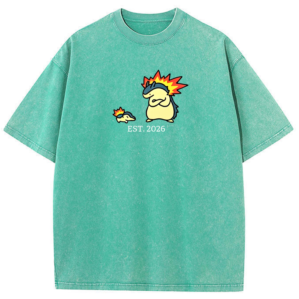 Cute Parent & Kid Typhlosion Vintage Washed T-Shirt
