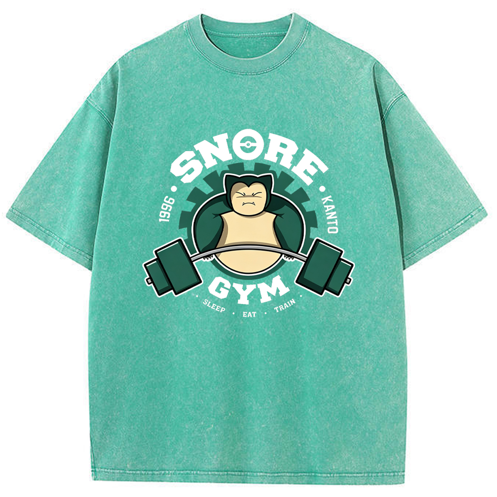 Vintage Gym Badge Snorlax Wash Vintage Tee | Pokemon Anime