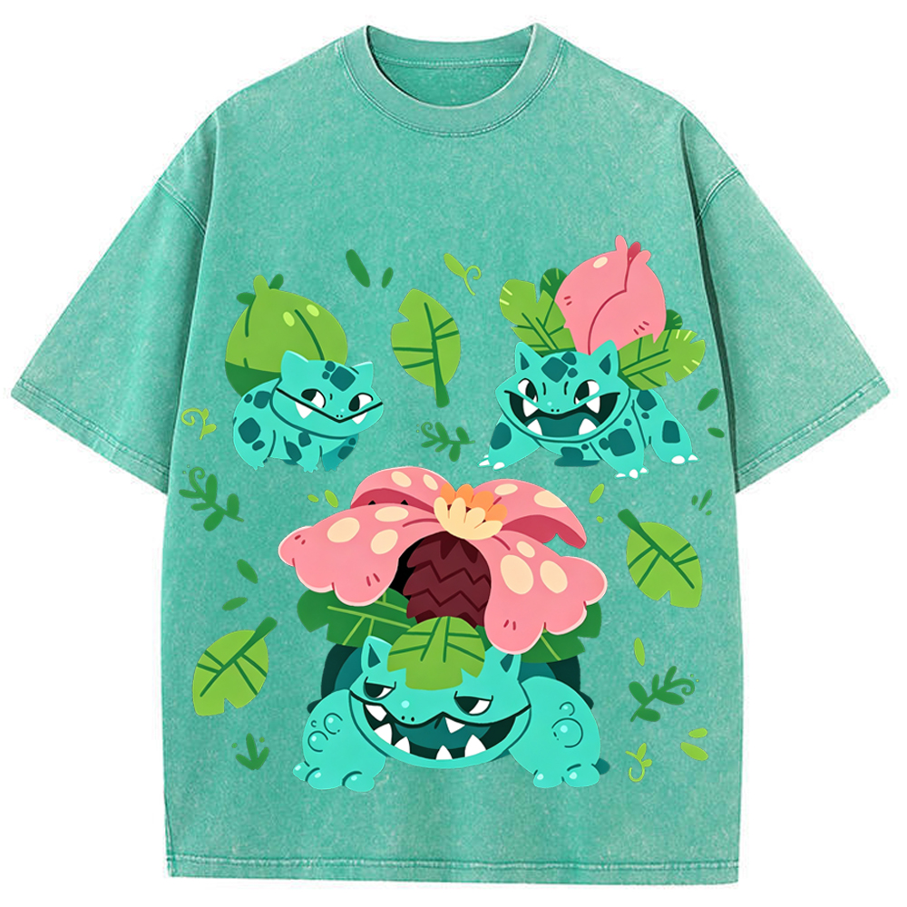 Bulbasaur Evolution Line Cartoon Tee | Pokemon Anime
