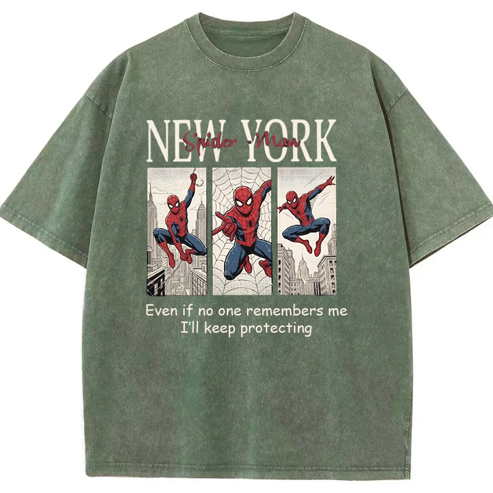 Vintage Washed New York Spider-Man Comic Quote Graphic Tee