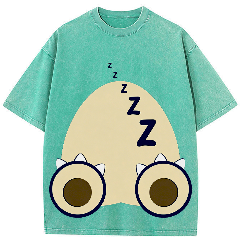 Sleepy Lazy Vibe Snorlax Cartoon Tee | Pokemon Anime