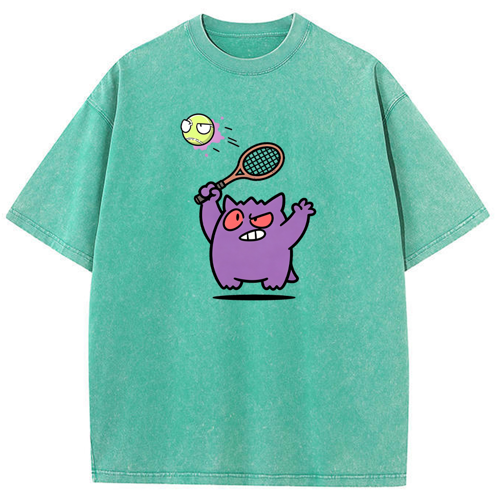 Sporty Gengar Tennis Meme Cartoon Tee | Pokemon Anime