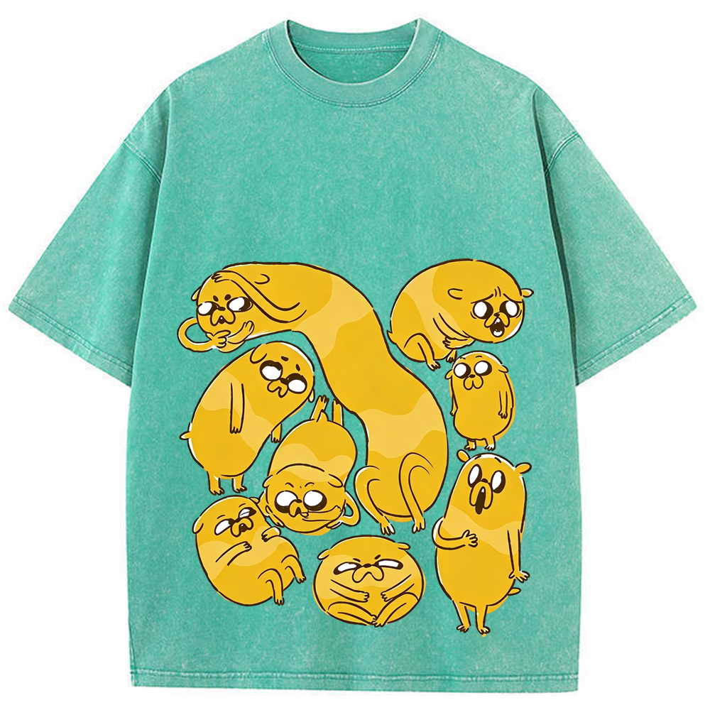 Multi‑Form Jake The Dog Multiple Expressions Character Cartoon Tee