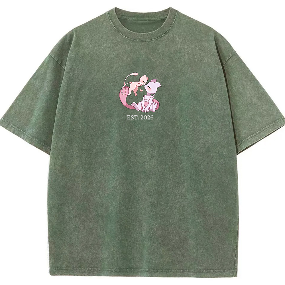 Cute Parent & Kid Mewtwo Vintage Washed T-Shirt