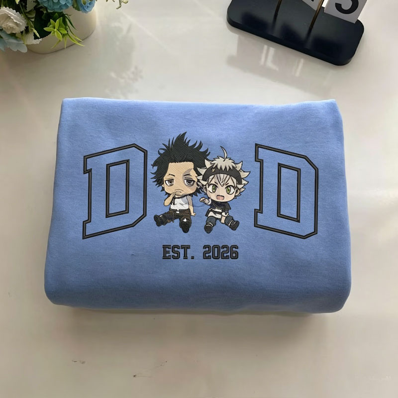 Personalized Dad Anime Embroidered Sweatshirt