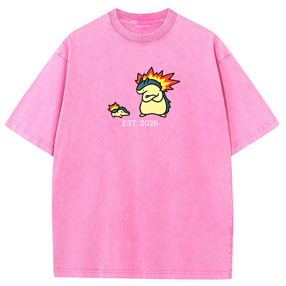 Cute Parent & Kid Typhlosion Vintage Washed T-Shirt