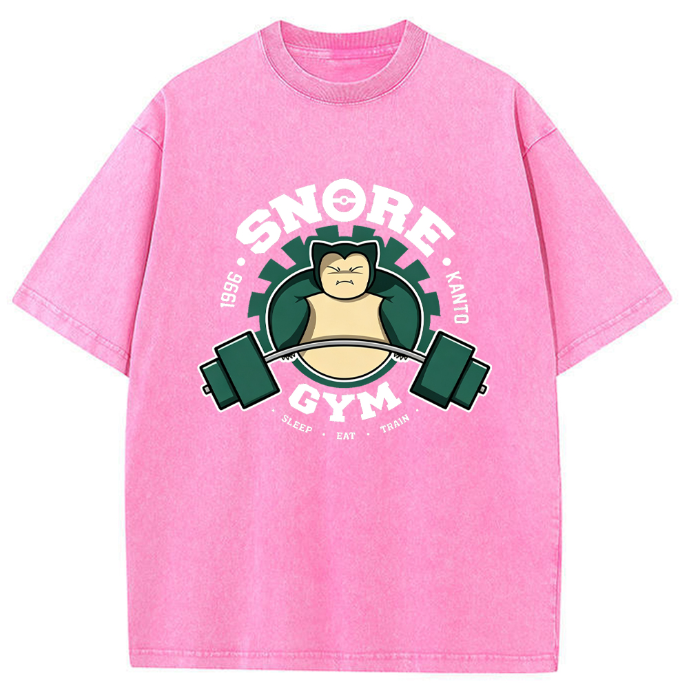 Vintage Gym Badge Snorlax Wash Vintage Tee | Pokemon Anime