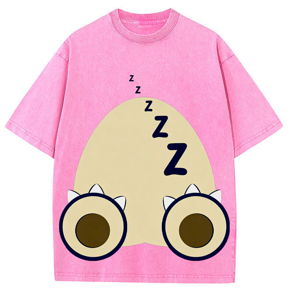 Sleepy Lazy Vibe Snorlax Cartoon Tee | Pokemon Anime