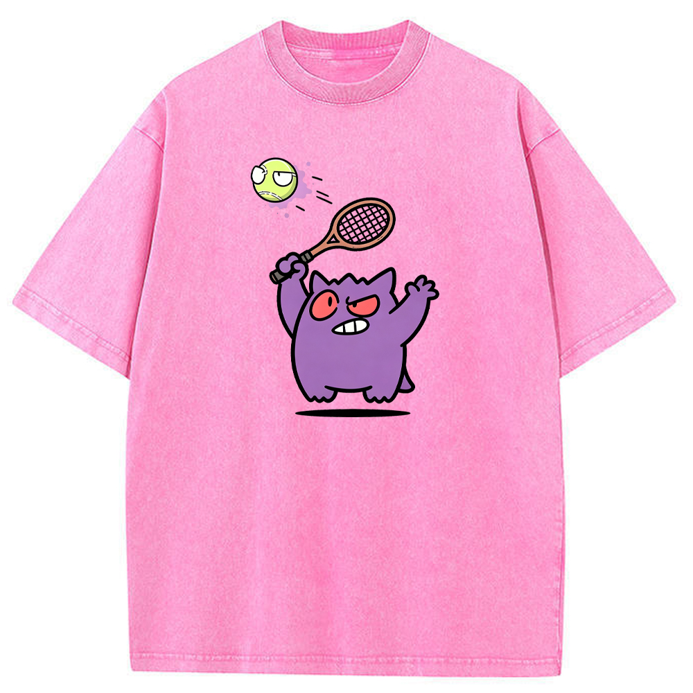 Sporty Gengar Tennis Meme Cartoon Tee | Pokemon Anime
