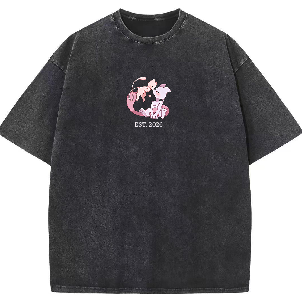 Cute Parent & Kid Mewtwo Vintage Washed T-Shirt